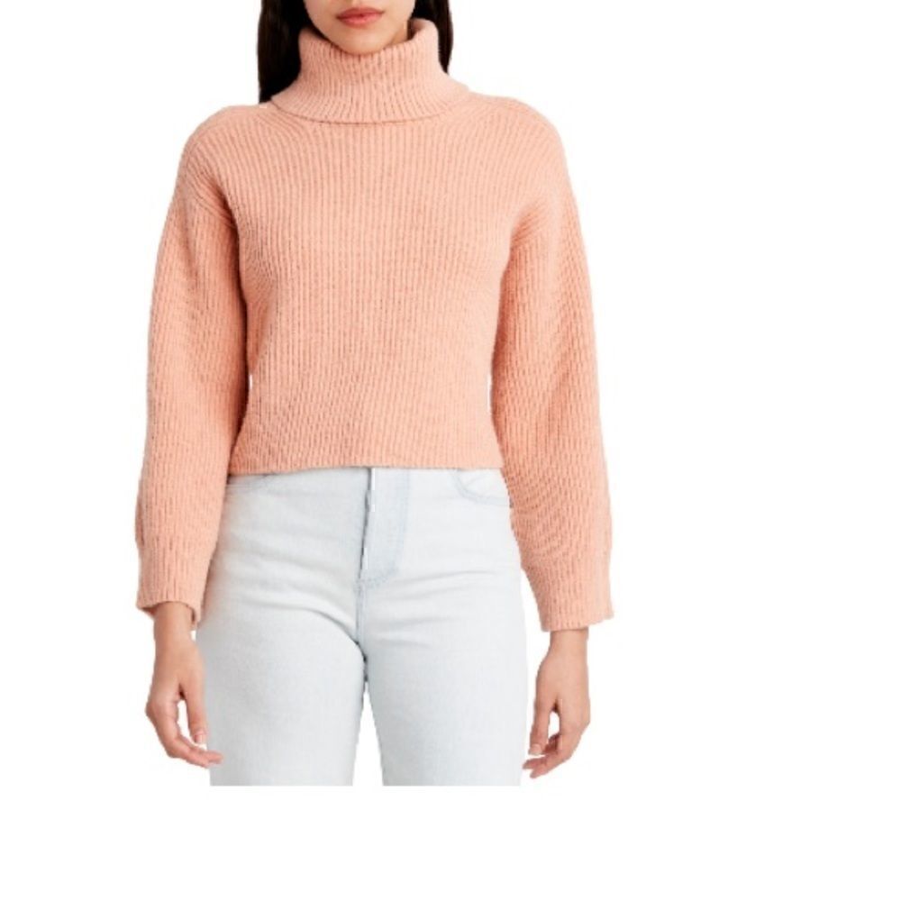 BCBGENERATION Ribbed Turtleneck Sweater size small orange, new